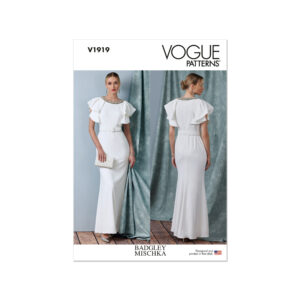 Vogue Schnittmuster V1919 - elegantes Abendkleid mit Flügelärmel