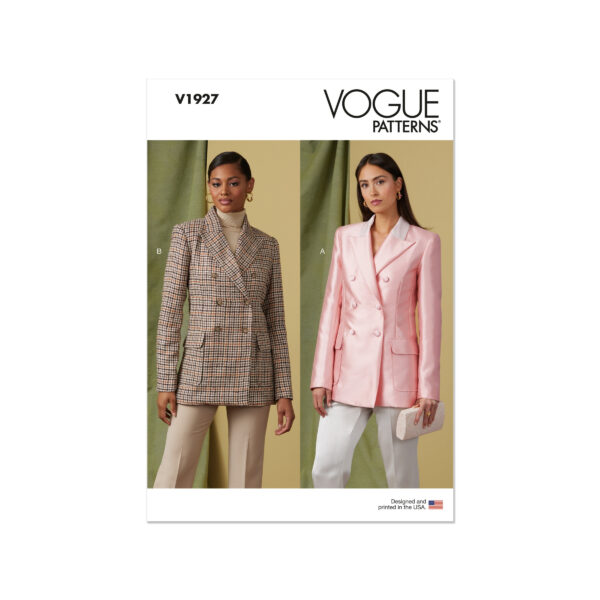 Vogue Schnittmuster V1927 - Blazer für Damen, doppelreihiger Verschluss