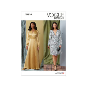 Vogue Schnittmuster V1928 - Wickelkleid mit eingereihten Schultern