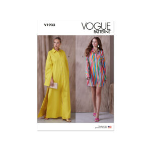 Vogue Schnittmuster V1933 - langes Hemd, Hemdjacke, legerer Mantel