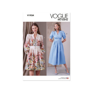Vogue Schnittmuster - V1934 - Kleid mit Taillenbund und Puffärmel