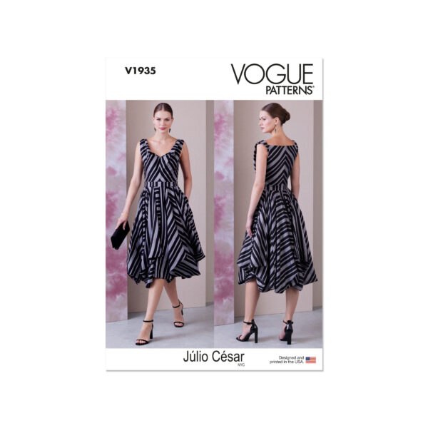 Vogue Schnittmuster - V1935 - Kleid mit Zipfelrock und Trägeroberteil