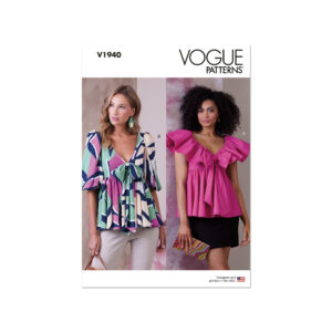 Vogue Schnittmuster V1940 - Bluse mit Rüschen und großer Schleife