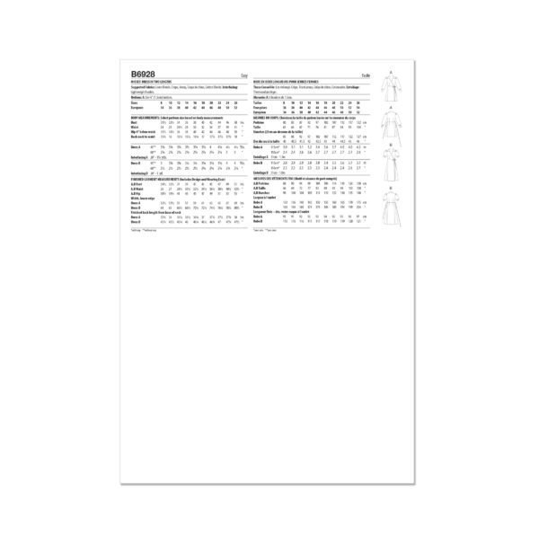Butterick Schnittmuster - B6928 - schickes Kleid mit V-Ausschnitt und Kragen – Bild 6
