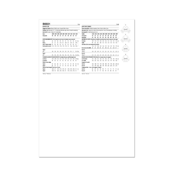 Butterick Schnittmuster - B6931 - kragenlose Bluse mit Wickelcharakter, starke Größen – Bild 6