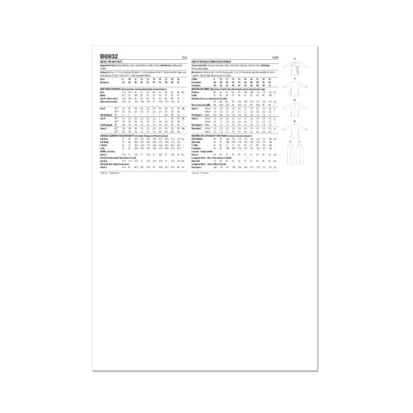 Butterick Schnittmuster - B6932 - lässige weite Longbluse in zwei Ausführungen – Bild 6