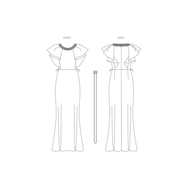 Vogue Schnittmuster V1919 - elegantes Abendkleid mit Flügelärmel – Bild 5