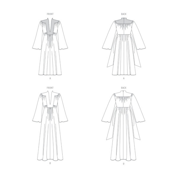 Vogue Schnittmuster V1921 - Kleid mit tiefem Ausschnitt und Bindeband – Bild 7