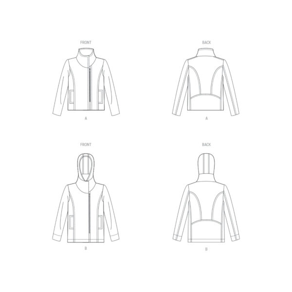 Vogue Schnittmuster V1925 - sportliche Jacke mit Kapuze oder Kragen – Bild 9