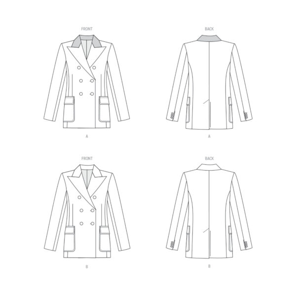 Vogue Schnittmuster V1927 - Blazer für Damen, doppelreihiger Verschluss – Bild 9
