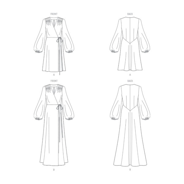 Vogue Schnittmuster V1928 - Wickelkleid mit eingereihten Schultern – Bild 8
