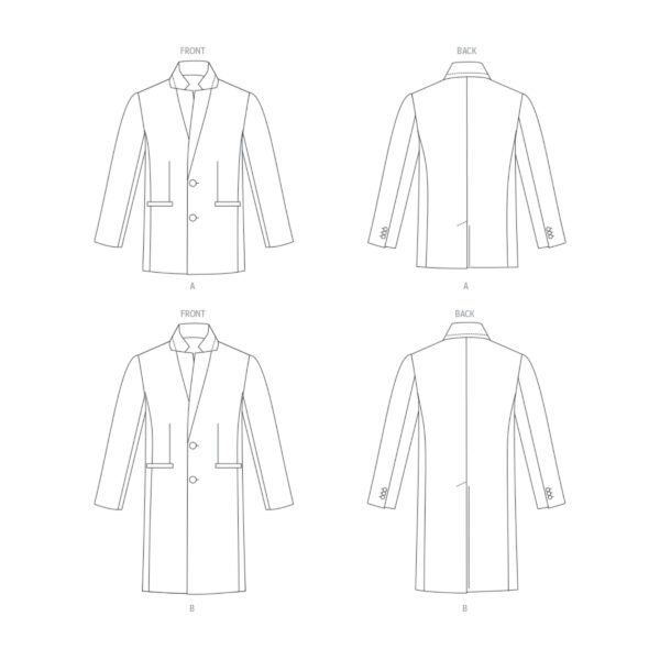 Vogue Schnittmuster V1930 - Herrenjacke - Herrenblazer - Kurzmantel – Bild 9