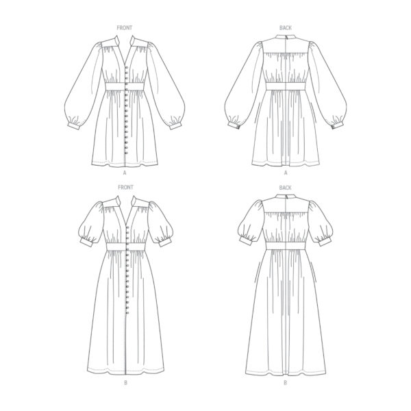 Vogue Schnittmuster - V1934 - Kleid mit Taillenbund und Puffärmel – Bild 8