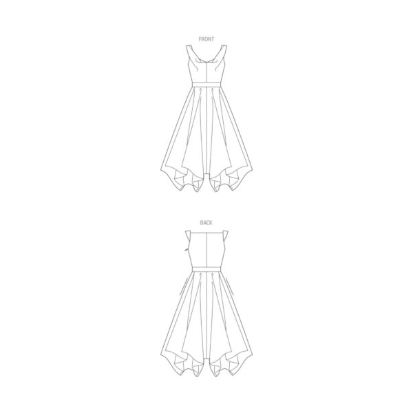 Vogue Schnittmuster - V1935 - Kleid mit Zipfelrock und Trägeroberteil – Bild 6