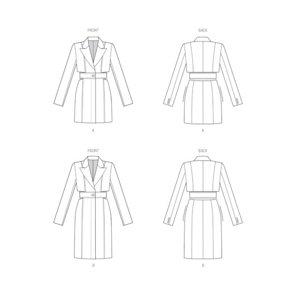 Vogue Schnittmuster V1936 - Kostüm - Kleid mit Taillenbund – Bild 9
