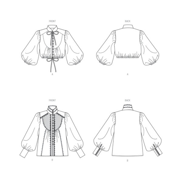Vogue Schnittmuster - V1939 - Oberteil, Bluse mit großem Sattel – Bild 9