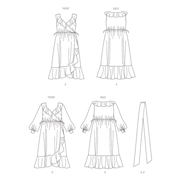 Butterick Schnittmuster - B6927 - sommerliches Kleid mit Rüschen und Volant, große Größen – Bild 6