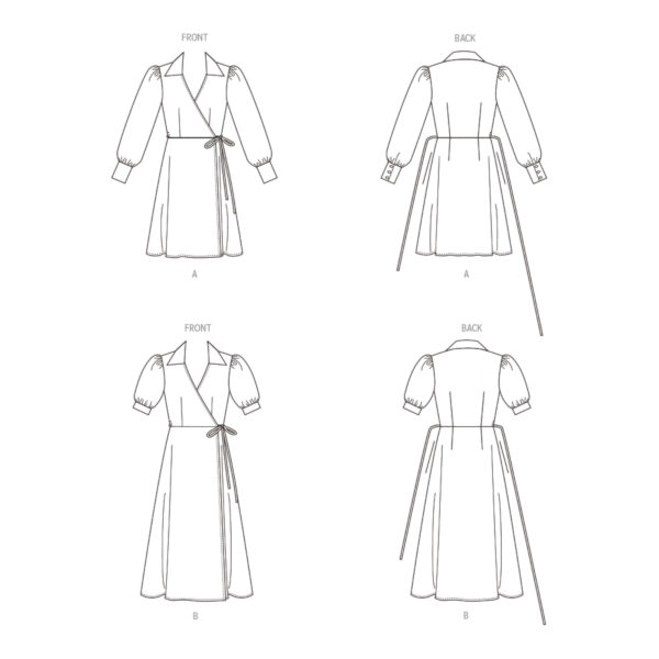 Butterick Schnittmuster - B6928 - schickes Kleid mit V-Ausschnitt und Kragen – Bild 7