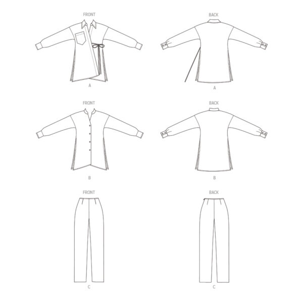 Butterick Schnittmuster - B6932 - lässige weite Longbluse in zwei Ausführungen – Bild 7
