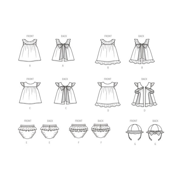 Butterick Schnittmuster - B6935 - beliebtes Baby Sommeroutfit, Mädchen – Bild 11