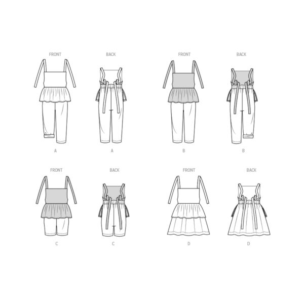 Butterick Schnittmuster - B6936 - lässig leichtes, außergewöhnliches Sommeroutfit für Kleinkinder – Bild 8