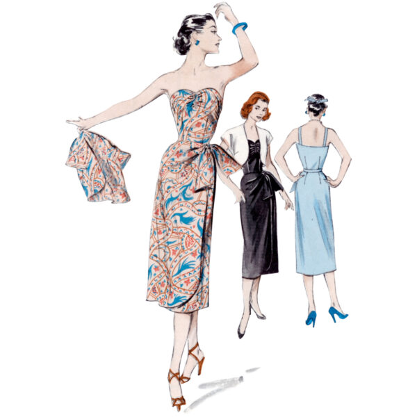 Butterick Schnittmuster - B6923 - Retro - extravagantes Damenkleid der 50er Jahre – Bild 2