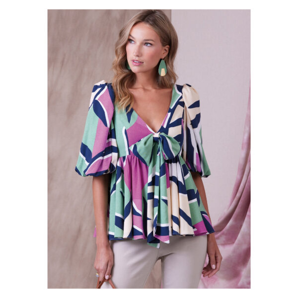 Vogue Schnittmuster V1940 - Bluse mit Rüschen und großer Schleife – Bild 2