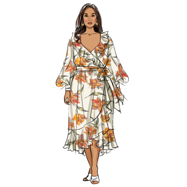 Butterick Schnittmuster - B6927 - sommerliches Kleid mit Rüschen und Volant, große Größen – Bild 3