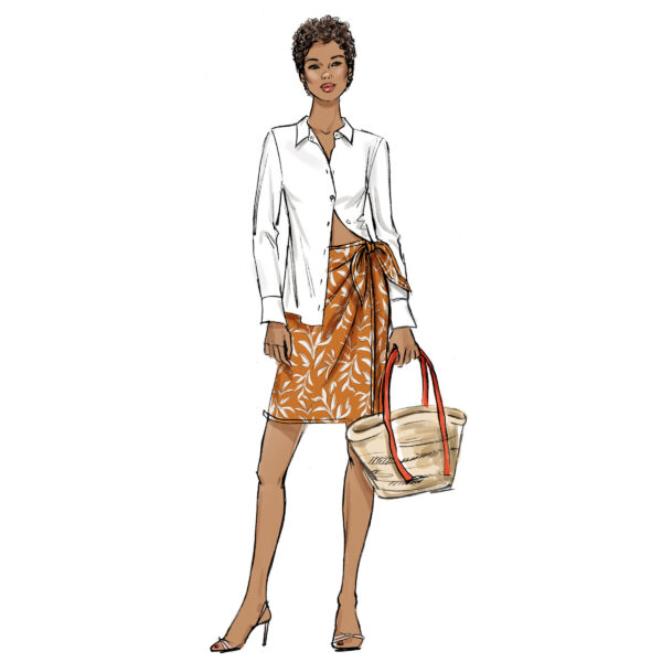Butterick Schnittmuster - B6934 - raffinierter Wickelrock in zwei Längen – Bild 3