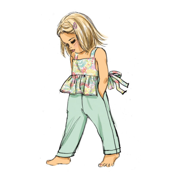 Butterick Schnittmuster - B6936 - lässig leichtes, außergewöhnliches Sommeroutfit für Kleinkinder – Bild 3