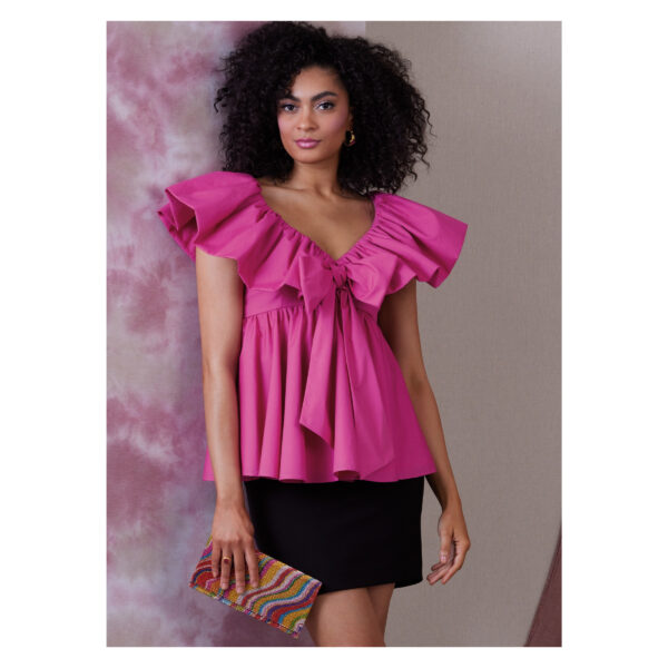 Vogue Schnittmuster V1940 - Bluse mit Rüschen und großer Schleife – Bild 3