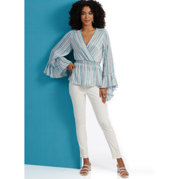 Butterick Schnittmuster - B6930 - kragenlose Bluse mit Wickelcharakter – Bild 4
