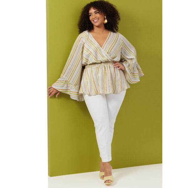 Butterick Schnittmuster - B6931 - kragenlose Bluse mit Wickelcharakter, starke Größen – Bild 4