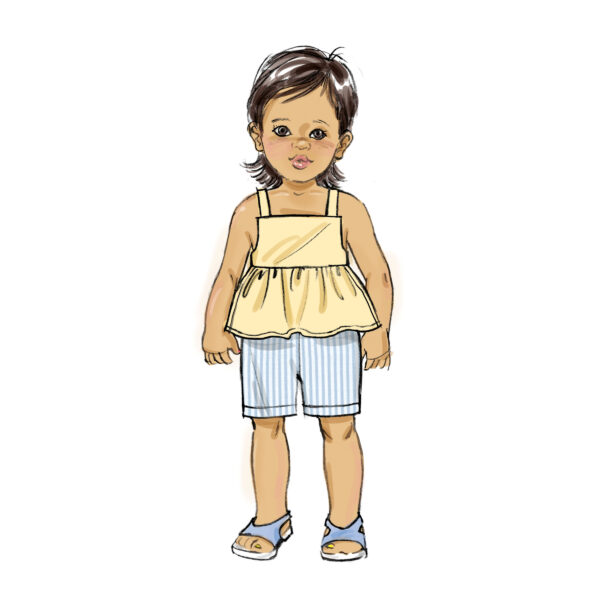 Butterick Schnittmuster - B6936 - lässig leichtes, außergewöhnliches Sommeroutfit für Kleinkinder – Bild 4
