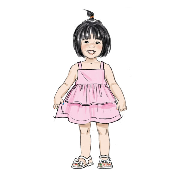 Butterick Schnittmuster - B6936 - lässig leichtes, außergewöhnliches Sommeroutfit für Kleinkinder – Bild 5