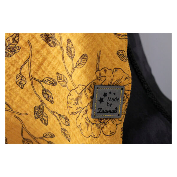 ein XXL Tuch - geschmackvolles Dreieckstuch - beliebter Musselin - Senfgelb - Blumen - doppellagig - 2,40m x 1,50m – Bild 3