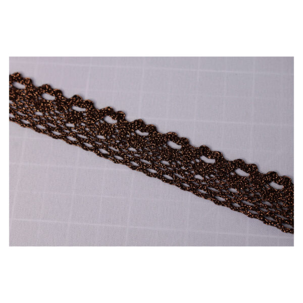 Leonische Borte - ab  1m , Schmuckband zum Verzieren, aufnähen, 23 mm breit - bronze – Bild 4