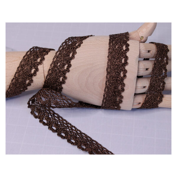 Leonische Borte - ab  1m , Schmuckband zum Verzieren, aufnähen, 23 mm breit - bronze