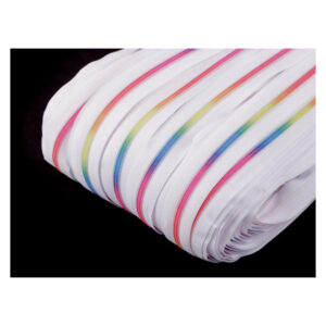 1.25EUR/m - Regenbogenreißverschluss, weiß - 3mm - 5m endlos Reißverschluss + 10 Zipper weiß