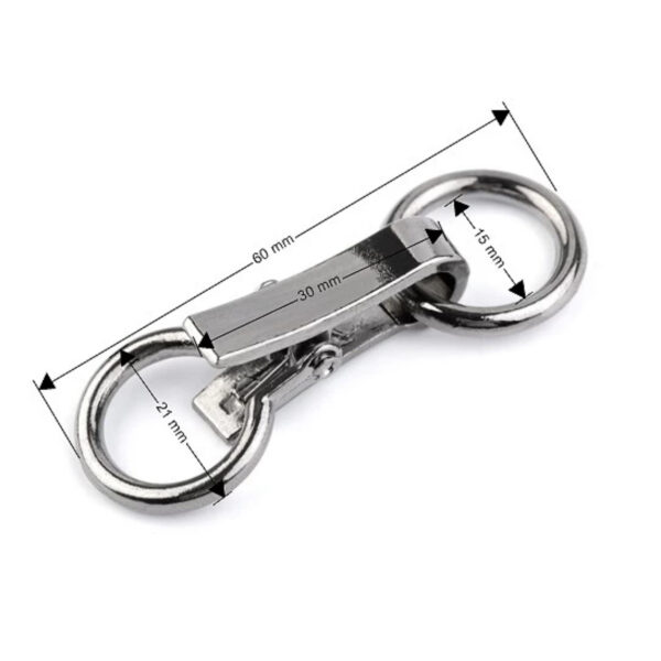 1 Metallverschluss, Metallschließe - mit Karabiner - 21 x 60 mm - verschiedene Farben – Bild 3
