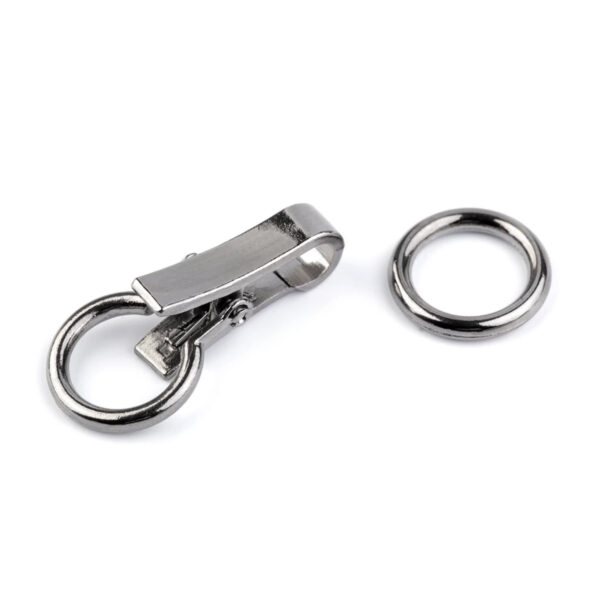 1 Metallverschluss, Metallschließe - mit Karabiner - 21 x 60 mm - verschiedene Farben – Bild 2