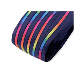 2.40EUR/m - Regenbogenreißverschluss - 2,5m endlos Reißverschluss, 6mm  + 5 Zipper mit Ring