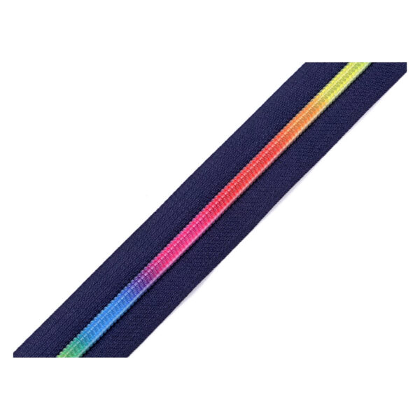 2.40EUR/m - Regenbogenreißverschluss - 2,5m endlos Reißverschluss, 6mm  + 5 Zipper mit Ring – Bild 2