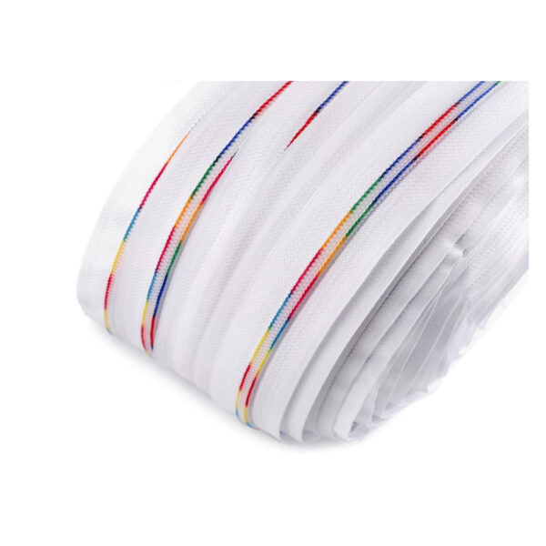 2.40EUR/m - Regenbogenreißverschluss - 2,5 m endlos Reißverschluss, 6mm  + 5 Zipper mit Ring