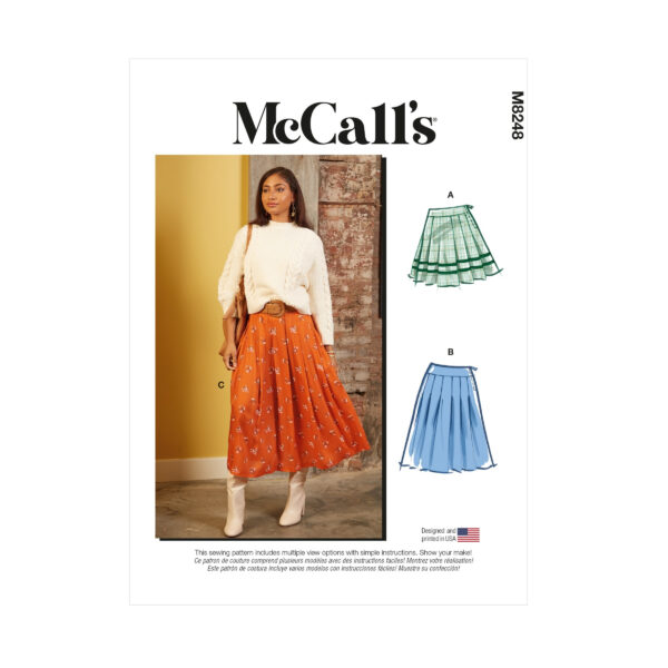McCalls Schnittmuster M8248 - Rock - Faltenrock - mit Sattel