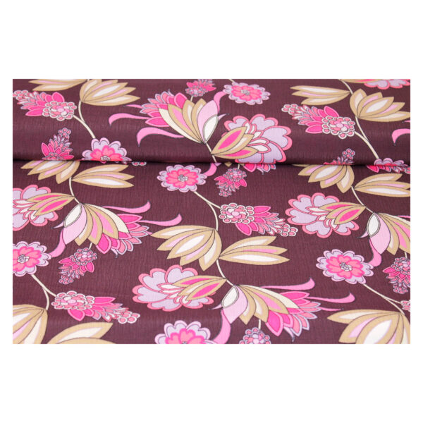 9.96EUR/m - aufregender Viskose Crepe - florales Blumenmuster - Beerentöne