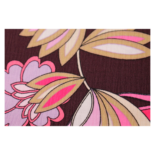 9.96EUR/m - aufregender Viskose Crepe - florales Blumenmuster - Beerentöne – Bild 4