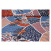 9.96EUR/m - samtig weiche Sandwashed Viskose - graphisches Muster - Blau-Orange