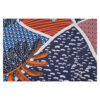9.96EUR/m - samtig weiche Sandwashed Viskose - graphisches Muster - Blau-Orange – Bild 3