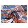 9.96EUR/m - samtig weiche Sandwashed Viskose - graphisches Muster - Blau-Orange – Bild 4